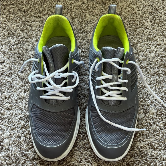 FootJoy Men's Golf Shoes in Gray and Neon Green - Picture 5 of 7